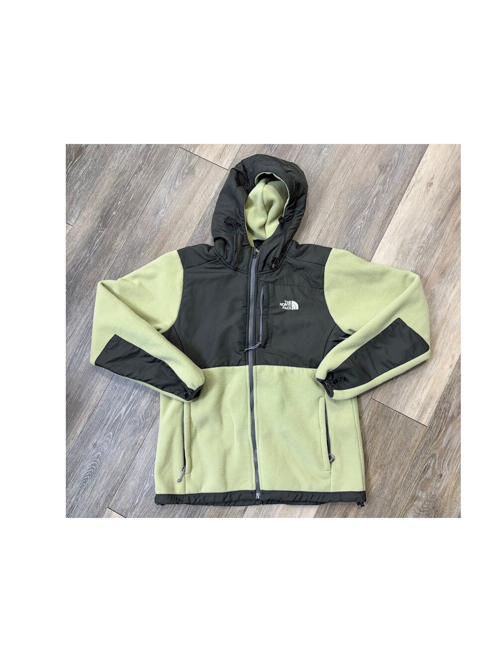 The North Face Denali Fleece Jacket Womens Large Green Hooded Full Zip